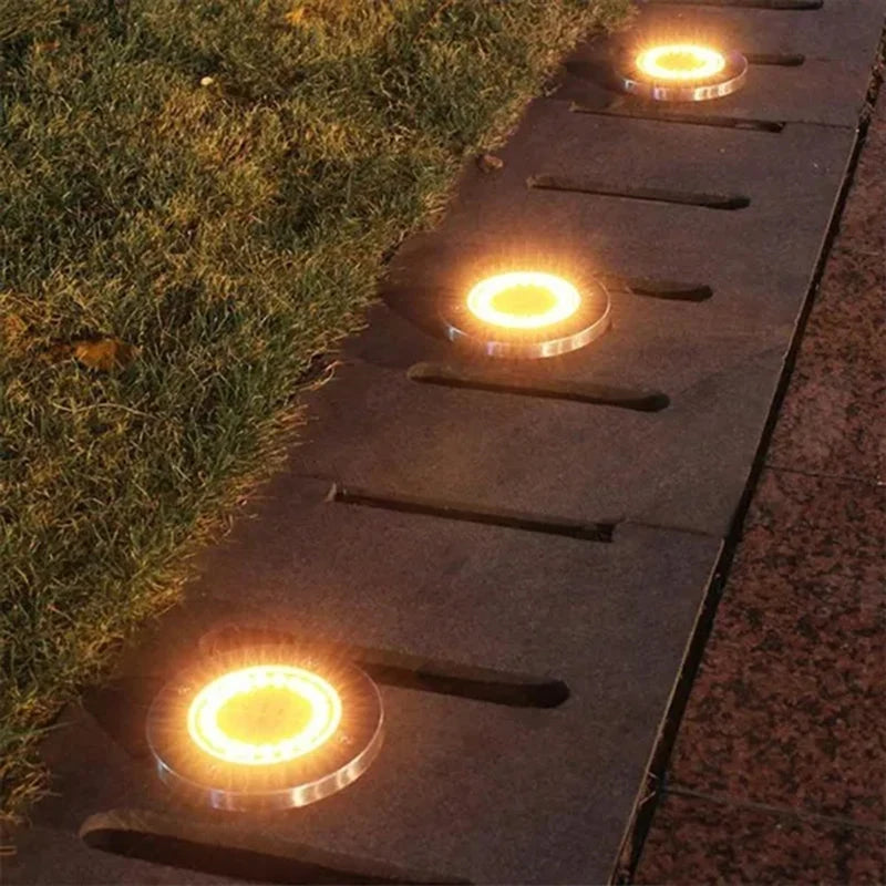8 20LED Solar Power Disk Light Outdoor Garden Underground Deck Zpaxo
