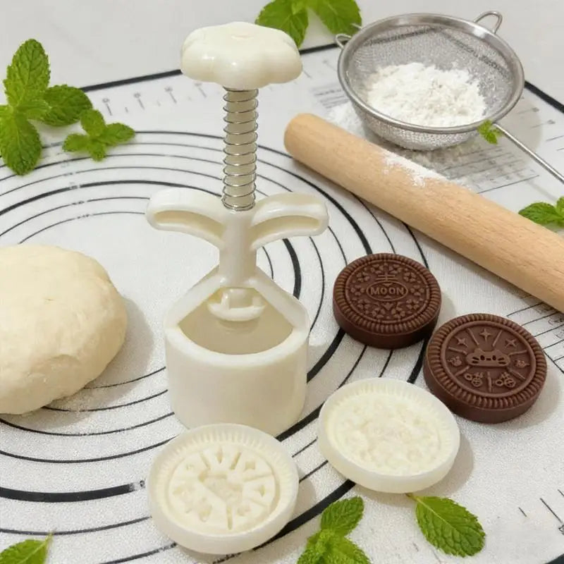Plastic Cat Mooncake Mold Cookie Plumbers Pastry Press Family Holiday Zpaxo