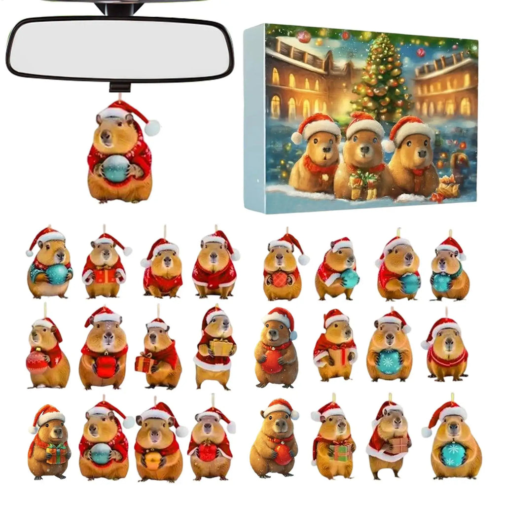 Capybara Advent Calendar 2025 24 Days 2D Acrylic Christmas Countdown