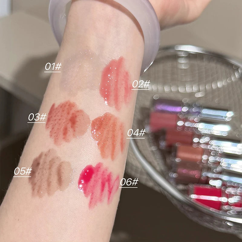 Flowing Mirror Lip Gloss Waterproof Long-lasting Luster Non Stick Cup