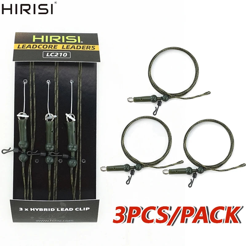 Hirisi 68CM Total Length 3PCS/PACK Carp Fishing Lead Core With Helicopter Rigs Braided Fishing Line For Carp Fishing Accessories Zpaxo