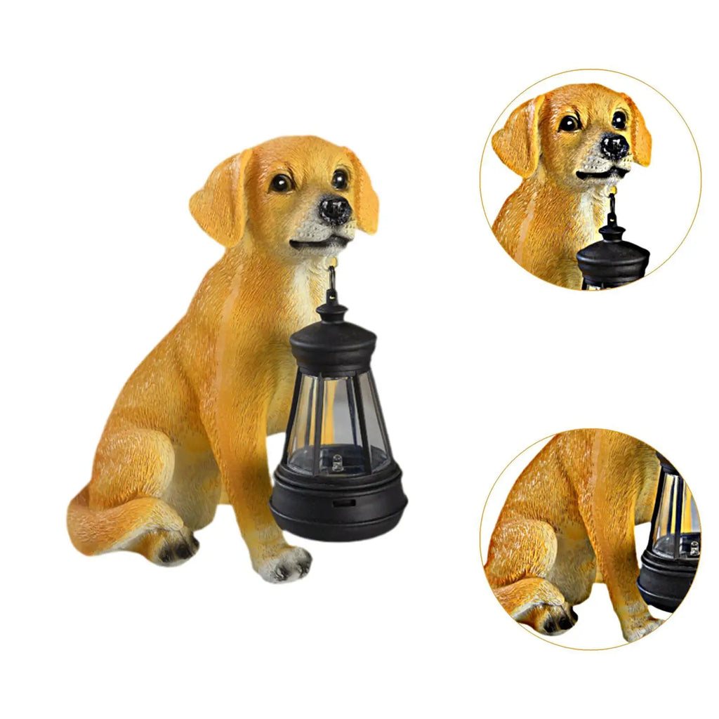 Garden Statue Animal Figurine with Solar Lights Housewarming Gifts Ornament Zpaxo