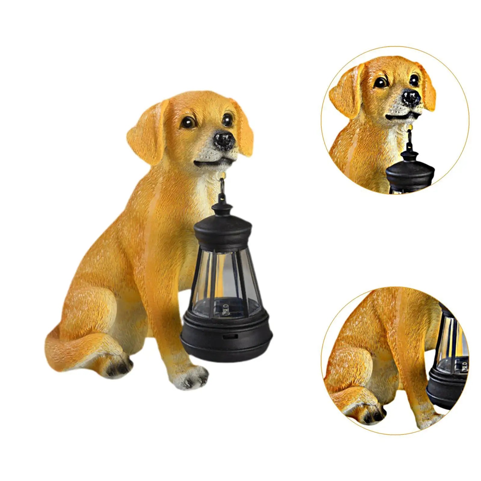 Garden Statue Animal Figurine with Solar Lights Housewarming Gifts Ornament Zpaxo