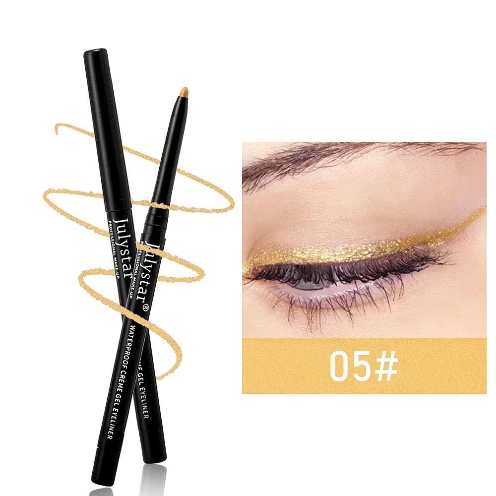 Colorful Eyeliner Lip Liner Gel Pencil No Smudge Silver Black Pink Zpaxo 05