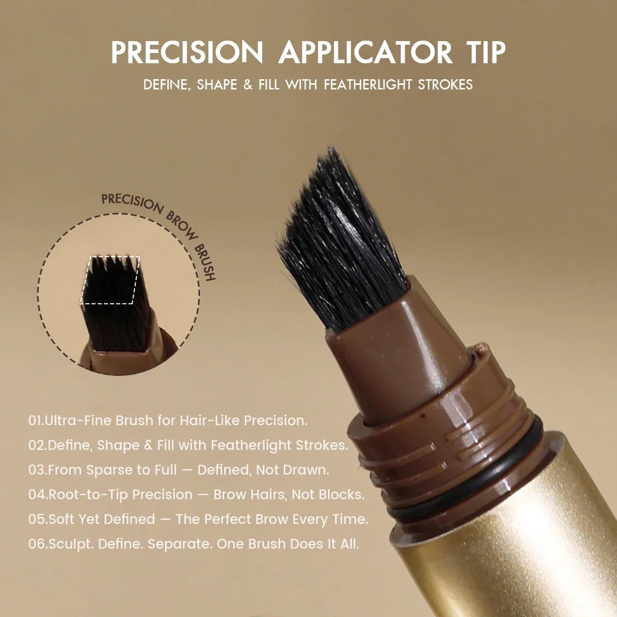1PC Eyebrow Gel Pen with Angled Brush - Quick-Dry, Long-Lasting, Natural Shaping & Filling for All Skin Types, Waterproof Zpaxo