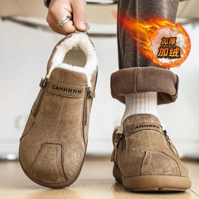 Men Boots Winter Slippers Warm Shoes Waterproof Non-slip Plush
