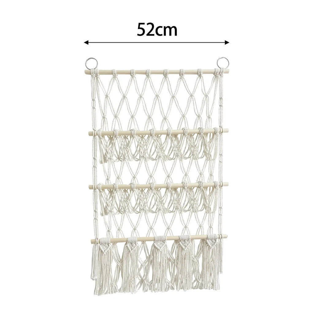 Stuffed Animals Storage Hammock with Tassels Macrame Organizing Plush Toy Organizer Handwoven for Home Decor Nursery Playroom Zpaxo