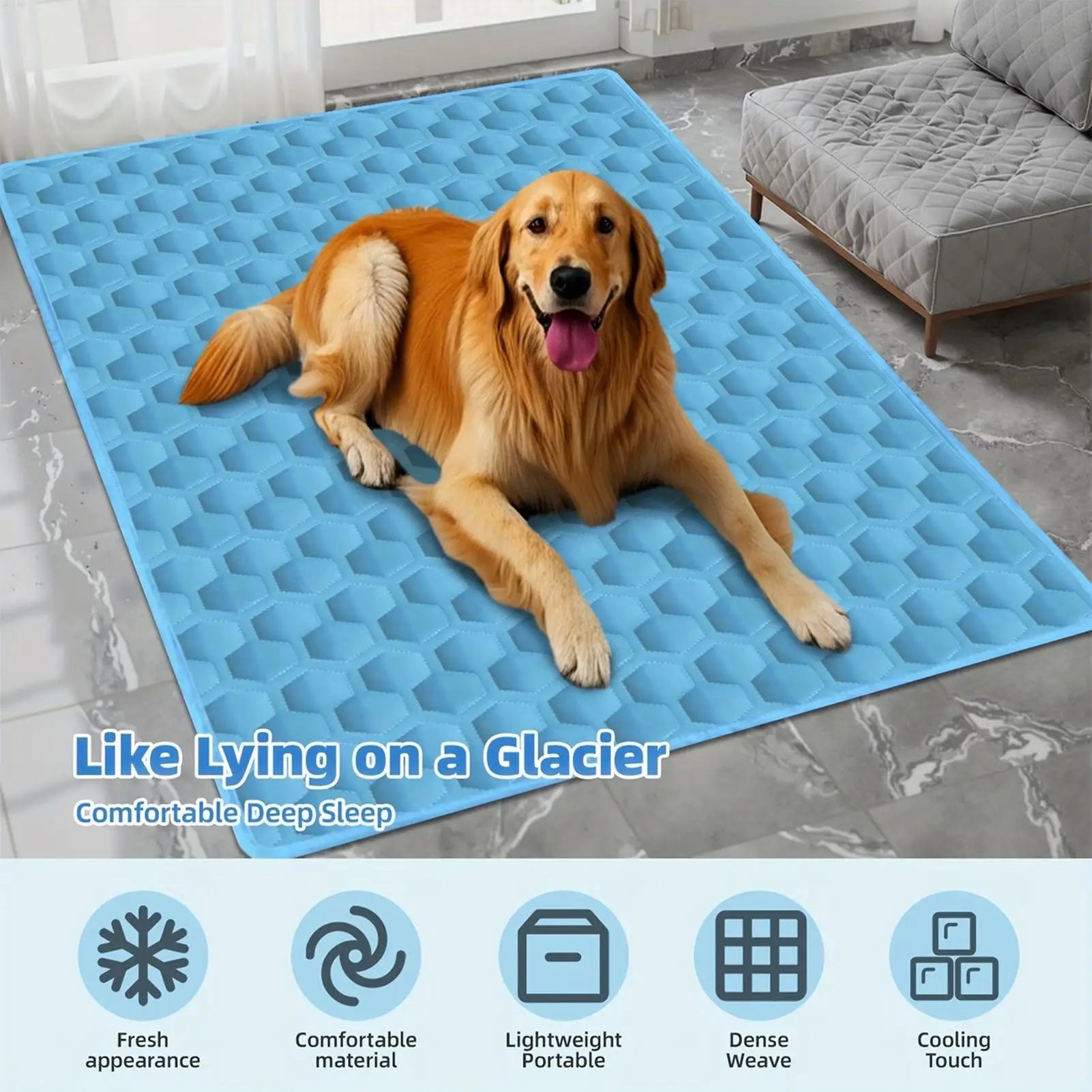 Dog Cooling Mat Summer Non Slip Washable Pet Pad Crate Kennel Travel