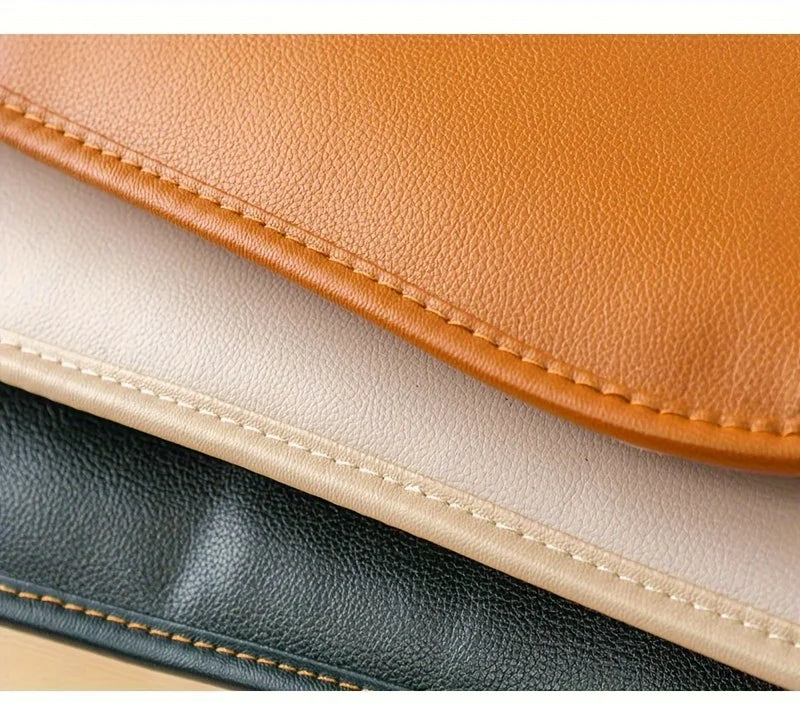 Faux Leather Thick Chair Cushions D-shaped Cover Ties Pads Indoor