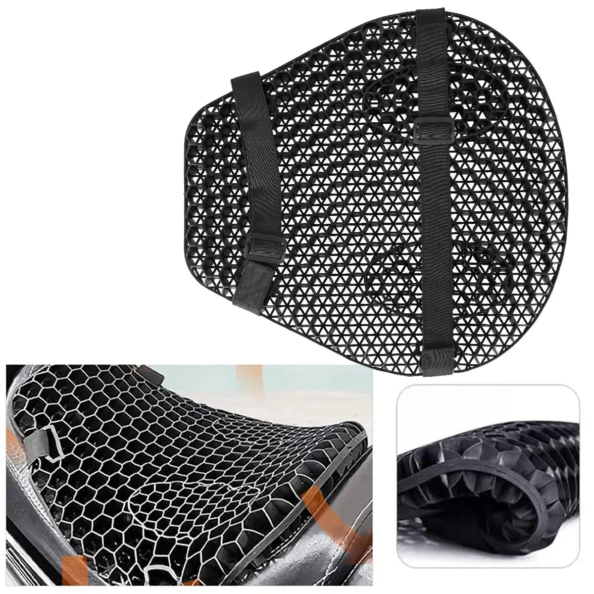 3D Motorcycle Seat Honeycomb Shock Cushion Gel Motorbike Pad