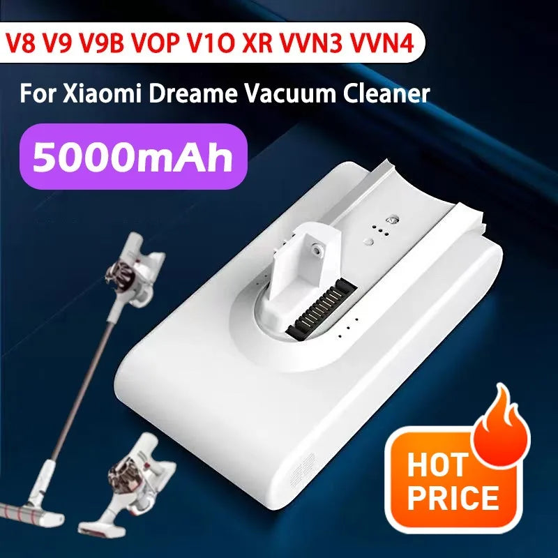 For Dreame V8 V9 V10 V9P V9B Dreame Vacuum Cleaner Battery 25.2V 5000mAh VVN3 VVN4 Cordless Dust Catcher Replacement Batteries Zpaxo