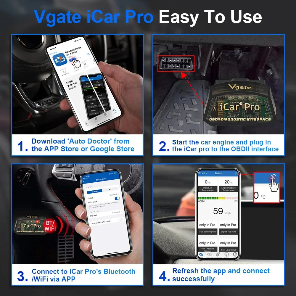 Icar OBD2 Diagnostic Tool BT4 0 Wifi Hardware V2 3 Android iOS Real Zpaxo
