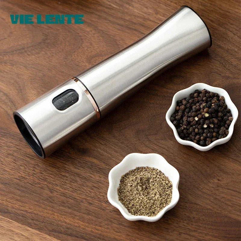 Electric Salt And Pepper Grinder With Adjustable Coarseness Refillable Mills Battery Powered Pepper Grinder Kitchen Gadget Tool Zpaxo
