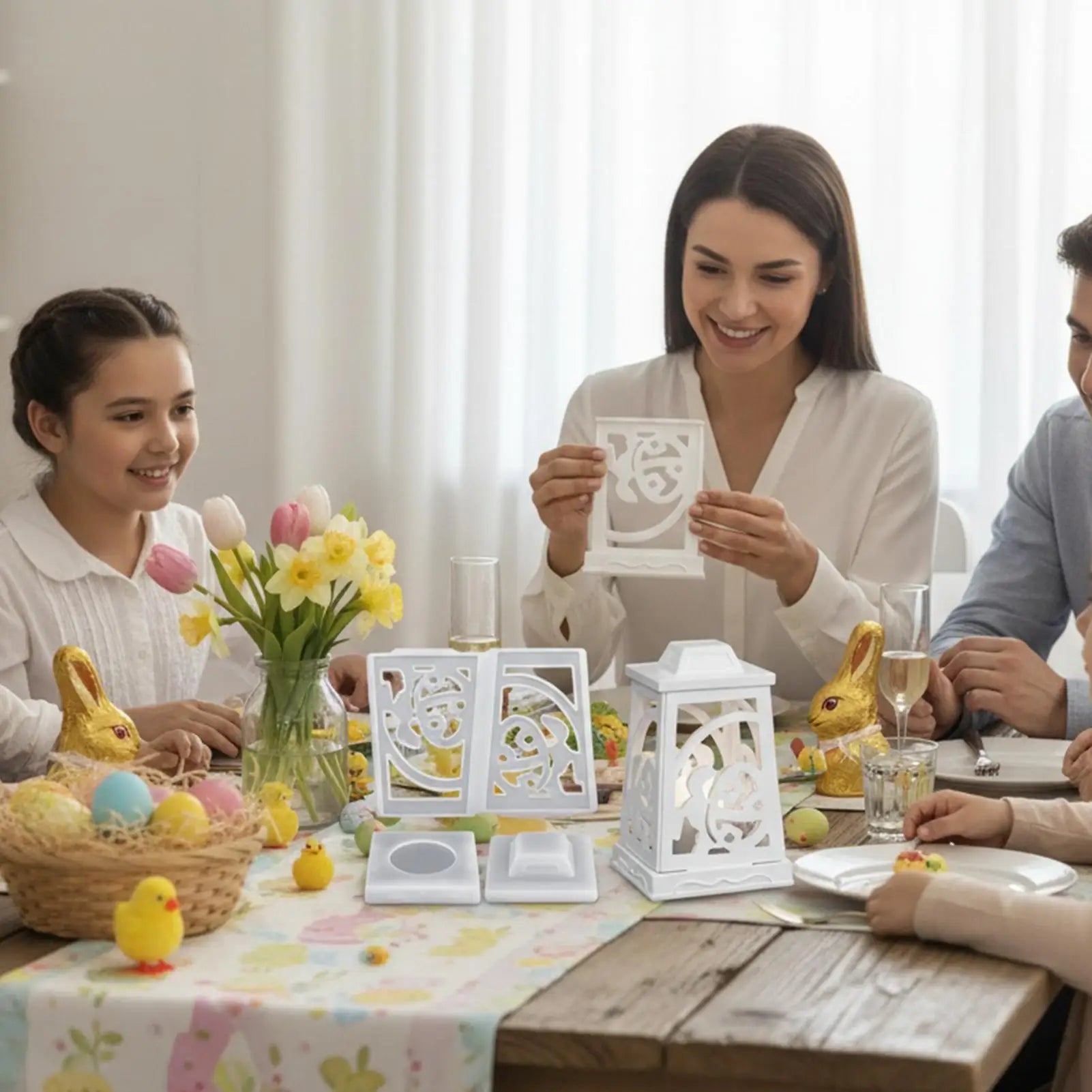 Easter Silicone Resin Molds Heat Resistant Reusable Casting Moulds Easter Tea Light Candle Holder Silicone Molds For Wax Plaster Zpaxo