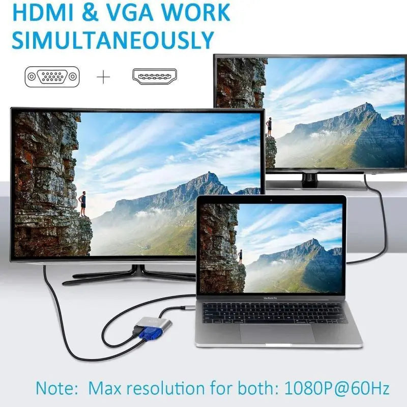 4K USB C HDMI-compatible VGA Adapter Audio Video Converter Samsung Zpaxo