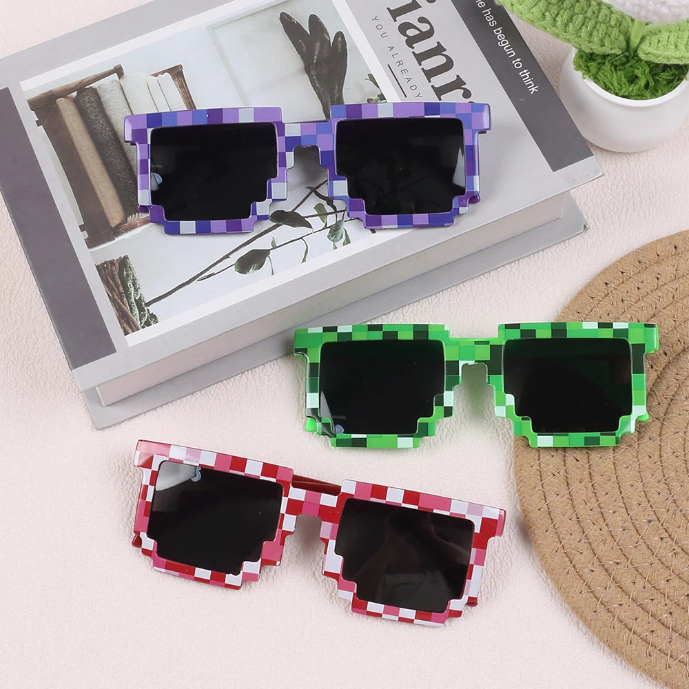 Pixel Party Sunglasses Pixelated Mosaic Gamer Glasses Birthday Party Favors Gifts Zpaxo