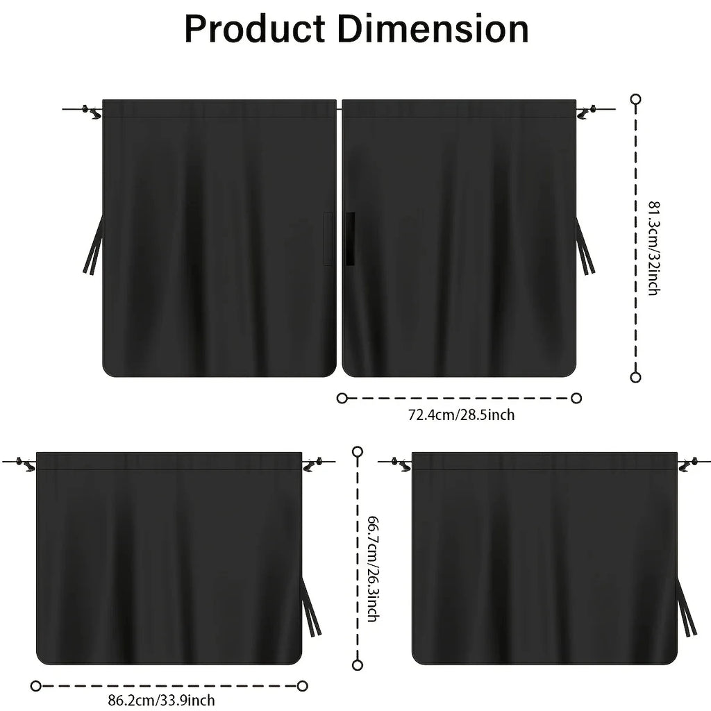 Car Privacy Curtain Window Shade Travel Nap Night Camping Detachable