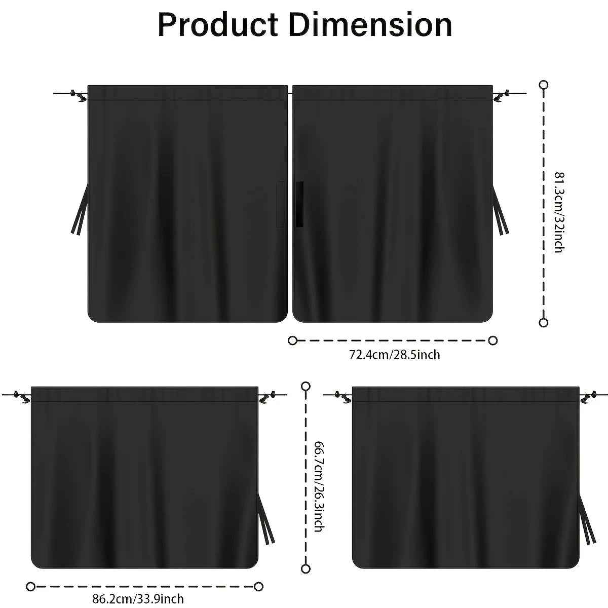 Car Privacy Curtain Window Shade Travel Nap Night Camping Detachable