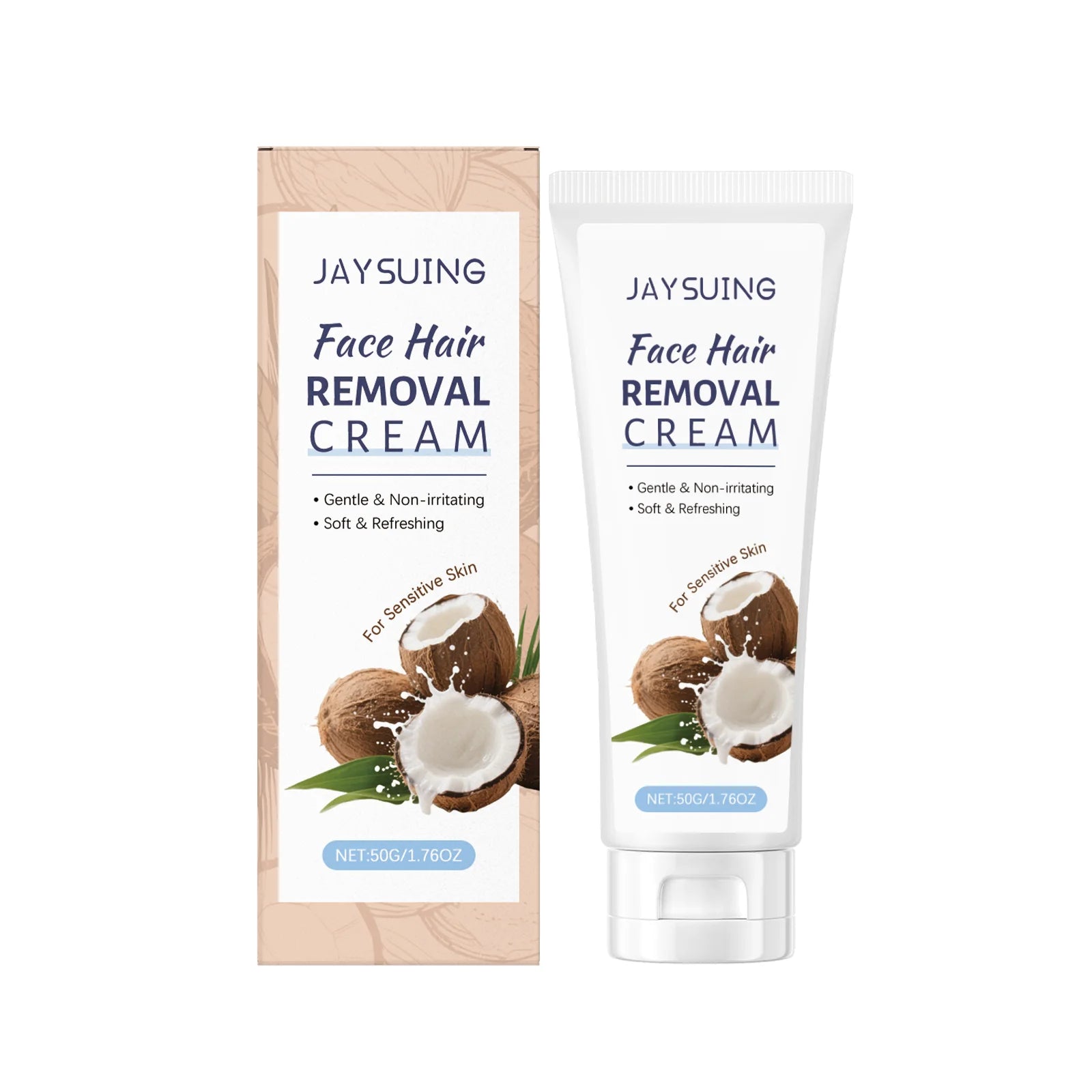 Coconut Facial Hair Removal Cream – Gentle & Fast | 50g Facial Hair Removal Cream Zpaxo 50g