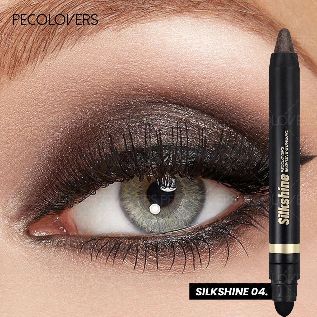 Smudge-proof Metallic Eyeshadow Stick Pearlescent Shimmer Quick Zpaxo 04