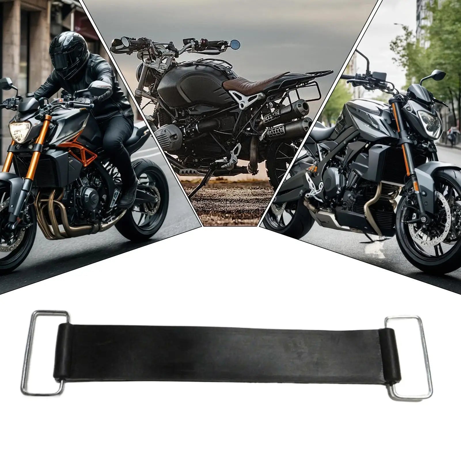 Motorcycle Battery Tie Down Strap Stretchable Fixed Box Band Sturdy