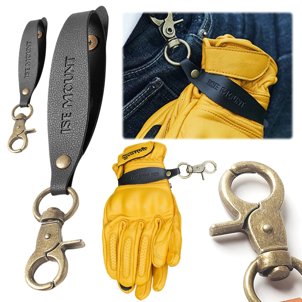 PU Leather Glove Storage Latch Clip Adjustable Mountaineering Buckle