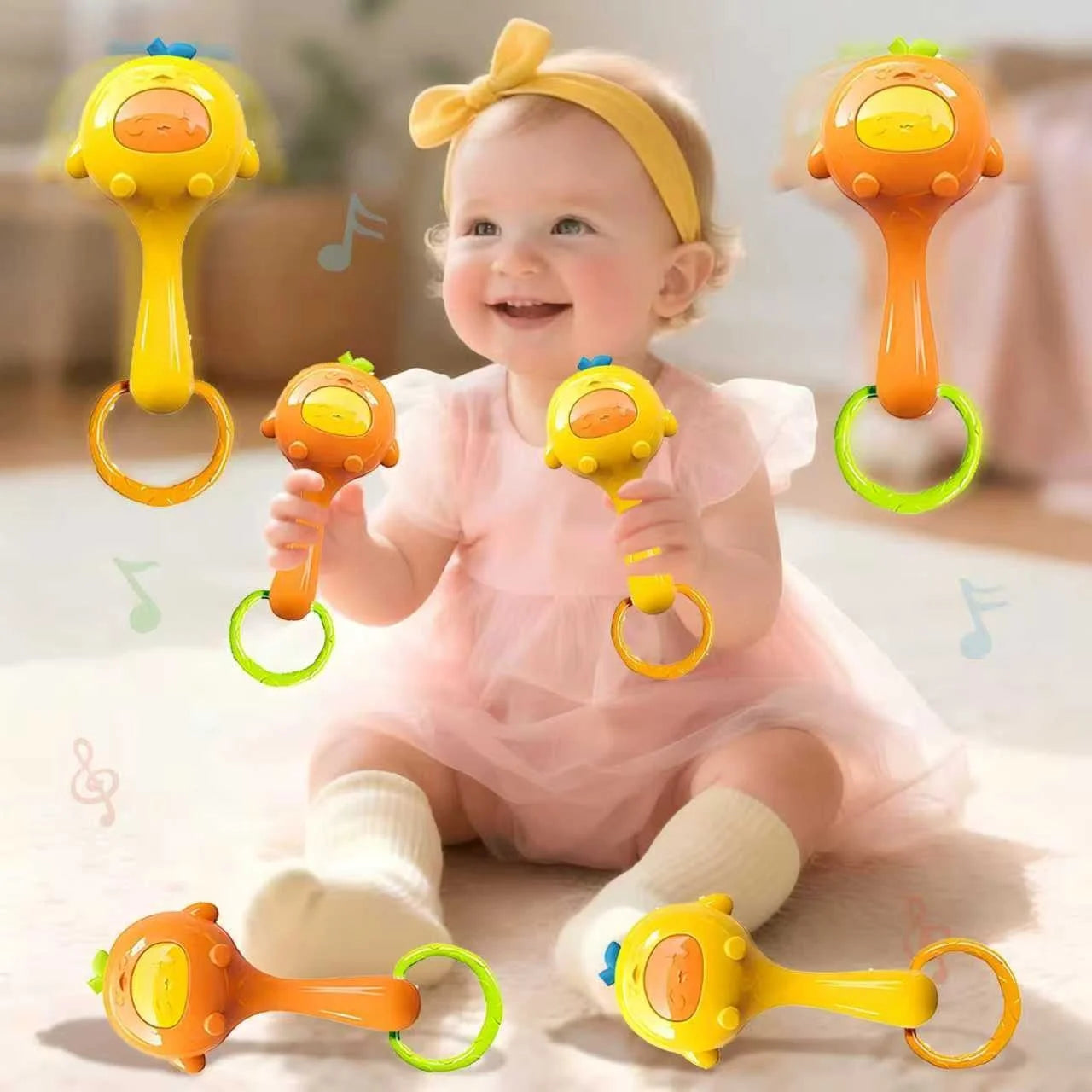 Baby Sensory Toys Rattles Multicolor Tactile Stimulation Motor Skills