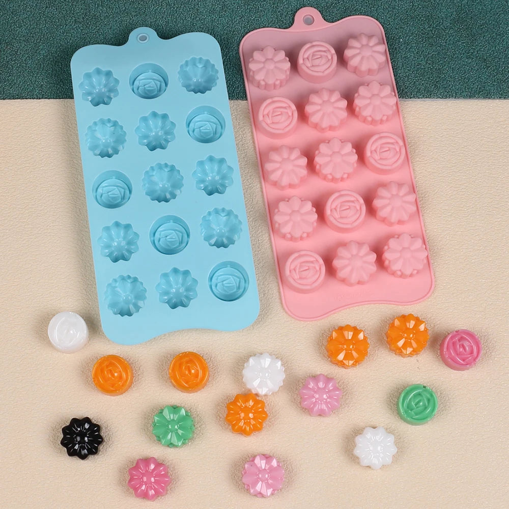 Chocolate Silicone Mold DIY Walnut Worm Donut Flower Heart Square Round Semicircle Fondant Candy Jelly Cookie Dessert Baking Zpaxo