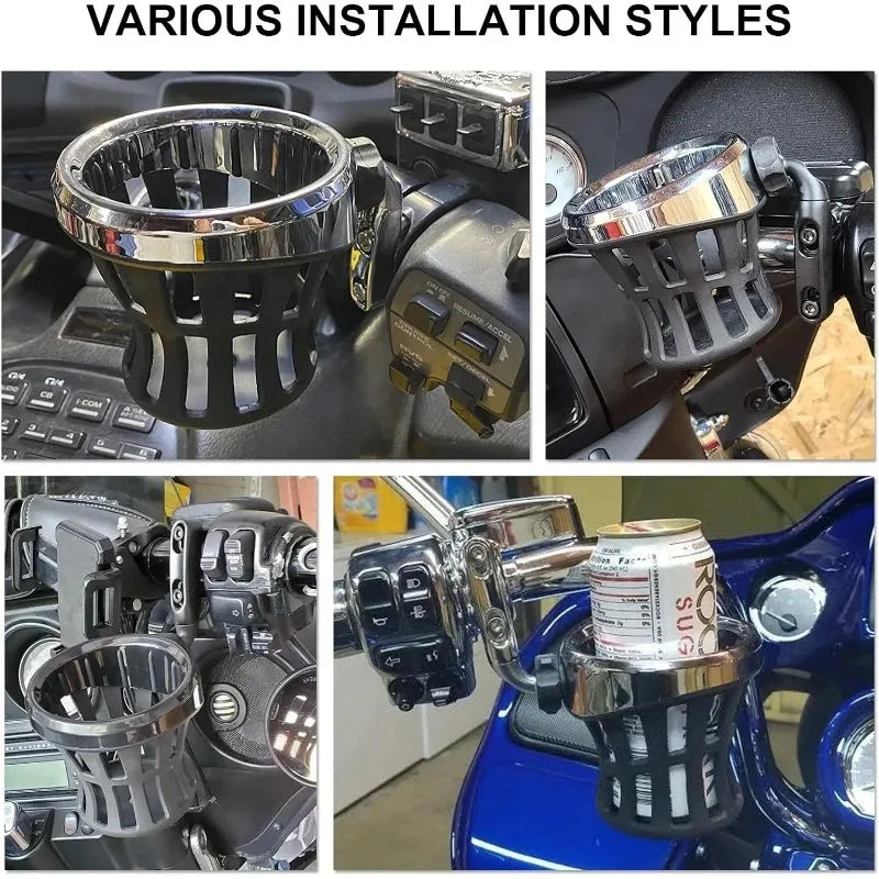 Motorcycle Handlebar Cup Holder – Harley, Honda & More