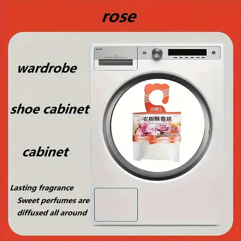 1pc Wardrobe Sachet - Eliminate Scent, Mildew, Repellent & Long-lasting Fresh - Car Air Freshener, Delicate Floral, Refreshing Scent, Perfect for Bedroom Closet and Wardrobe Zpaxo ROSE
