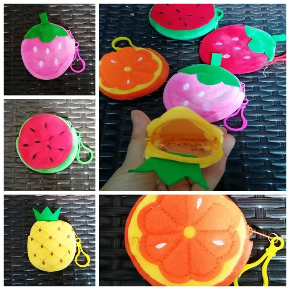 Keychain 3.15in Fruit Coin Bag Watermelon With Hook Wallet Pouch Small Pineapple 8CM Coin Pouch Put The Key/Coin Zpaxo