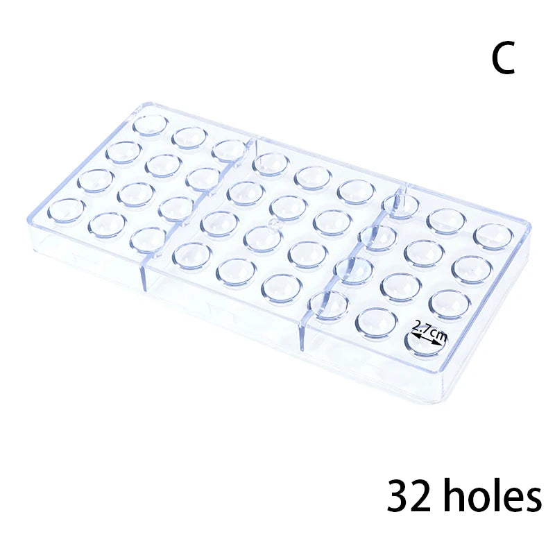 3D Chocolate Mold Polycarbonate Sphere Ball Thick Cake Molds Mould Zpaxo 32 holes