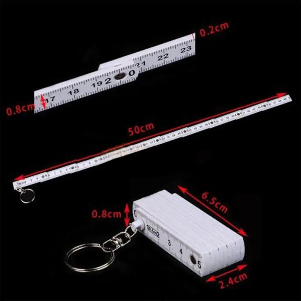 Plastic Ruler Tape Fold Folding Measure Carpenter Measuring Tool Key Zpaxo