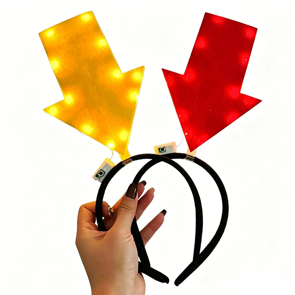 Led Light Up Unique Arrow Headband Glow Funny Novelty Hair Hoop Girl