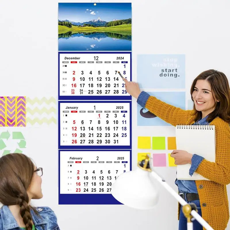 2025 Calendar 3 Month Display Vertical Dec 2024 Jan 2026 Daily