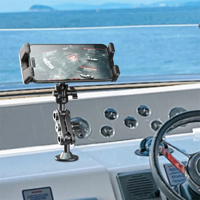 Heavy Duty Drill Base Aluminum Car Tablet & Phone Mount 360°