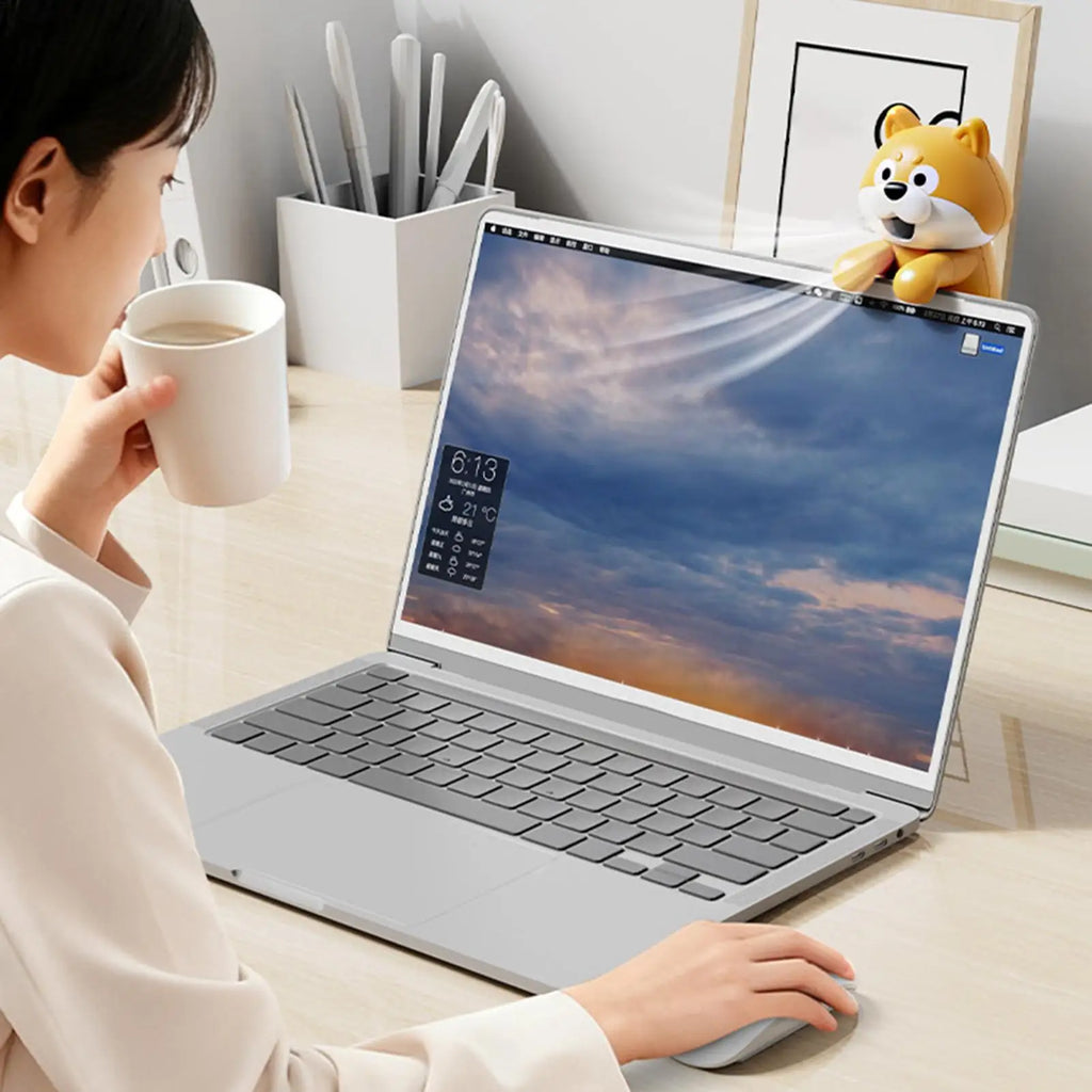 Mini Clip Fan Cute Dog Shape Rechargeable Portable Desk Office Travel