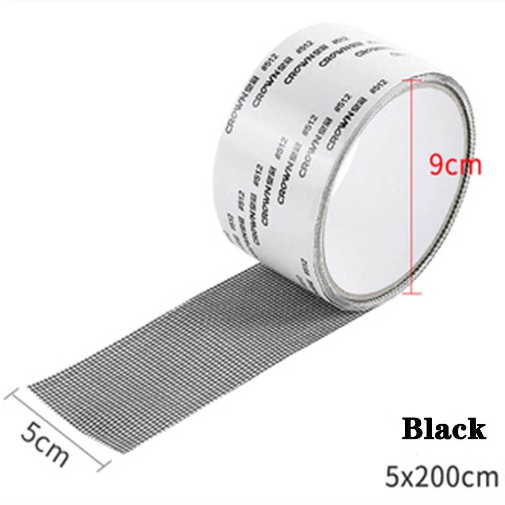 Mosquito Net Windows anti-mosquito mesh Easy-to-Apply Waterproof Window Screen Repair Tape Self-Adhesive Mesh Patch Zpaxo black