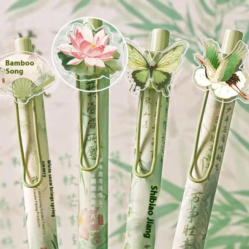 4-Pack Cute Cartoon Retractable Gel Pens – School & Office