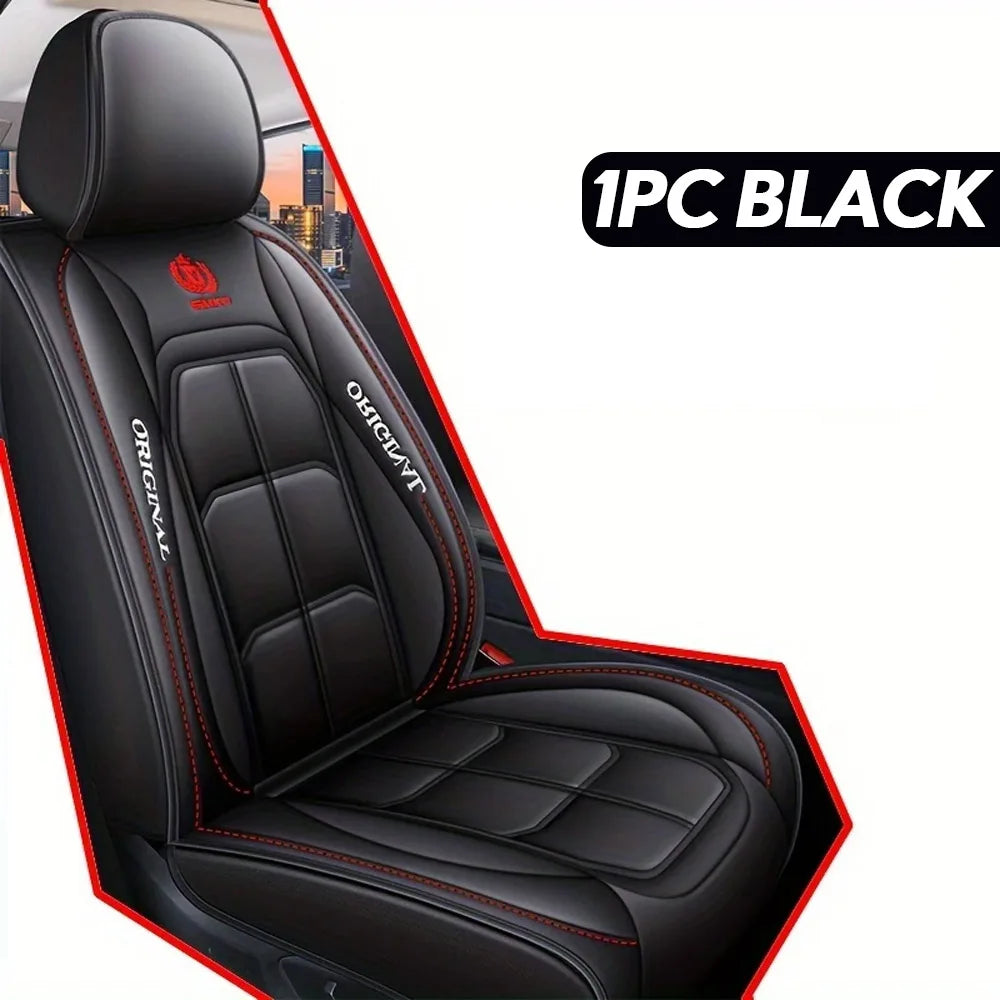 1/2PCS Universal PU Leather Set Car Seat Covers Full Surround Protection Easy Installation & Maintenance Front Car Seat Covers Zpaxo 1PC BLACK