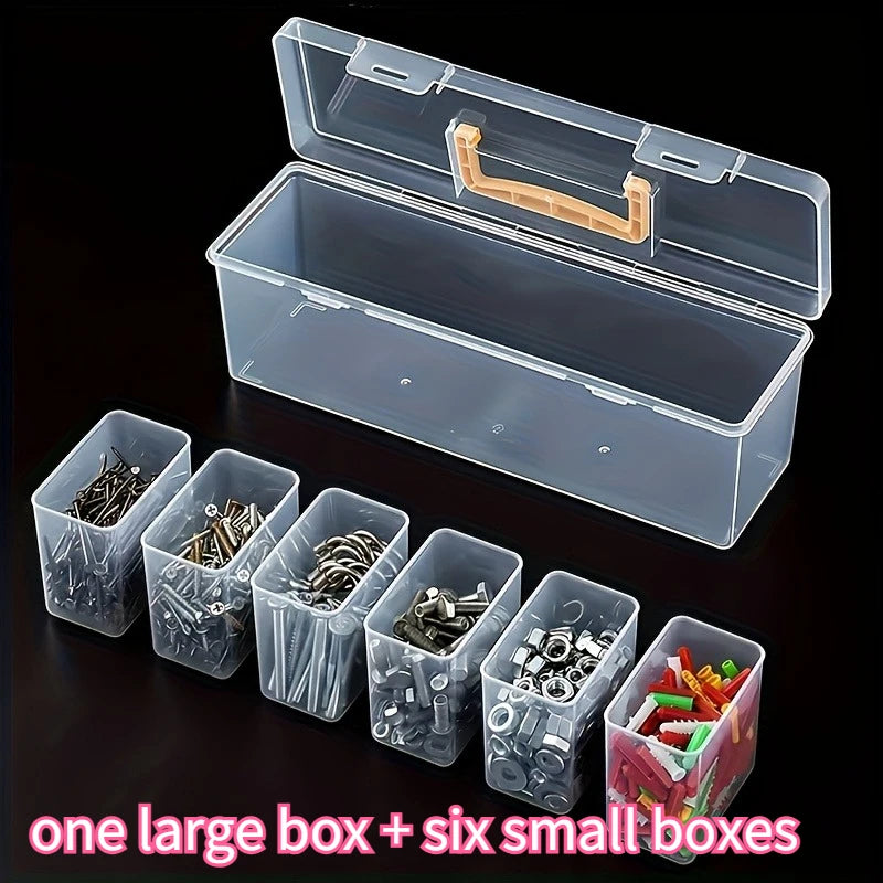 Professional 7-Piece Tool Organizer Transparent Parts Storage