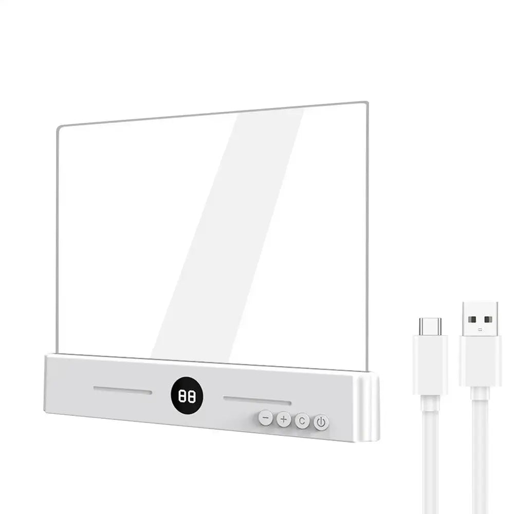 Rechargeable Book Light Reading Bed Dimmable LED Panel Lamp Eye Zpaxo White
