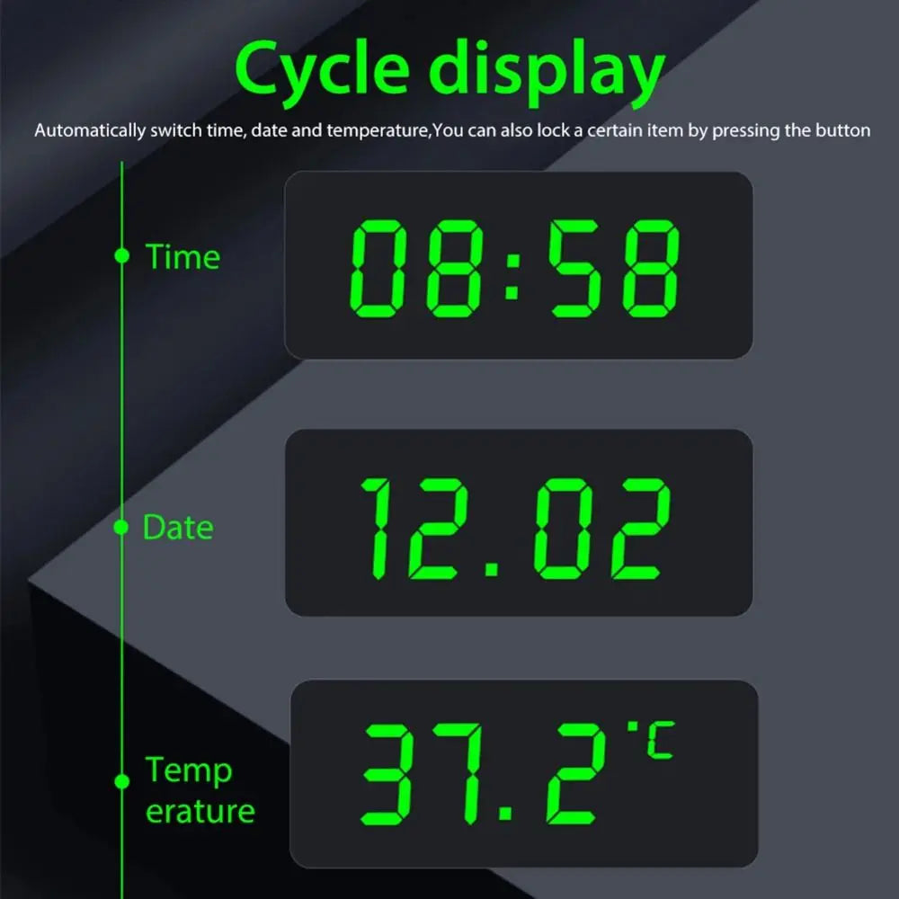 Solar Powered Car Digital Watch Luminous Precision Electronic 24 Zpaxo