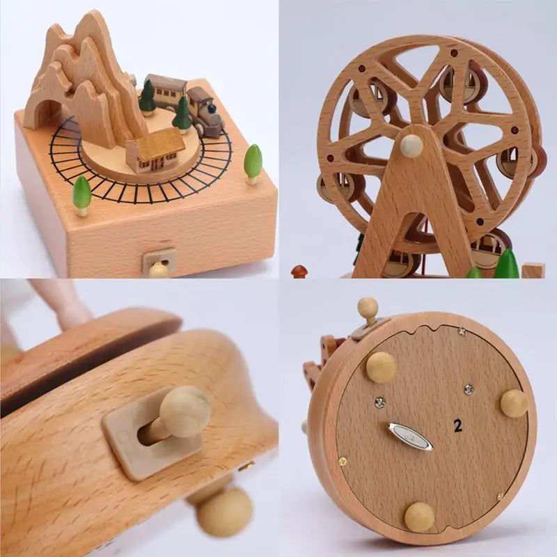 Wind Up Musical Box Wooden Music Box Wood Crafts Retro Birthday Gift Vintage Home Decoration Creative Valentine's Day Gift Zpaxo