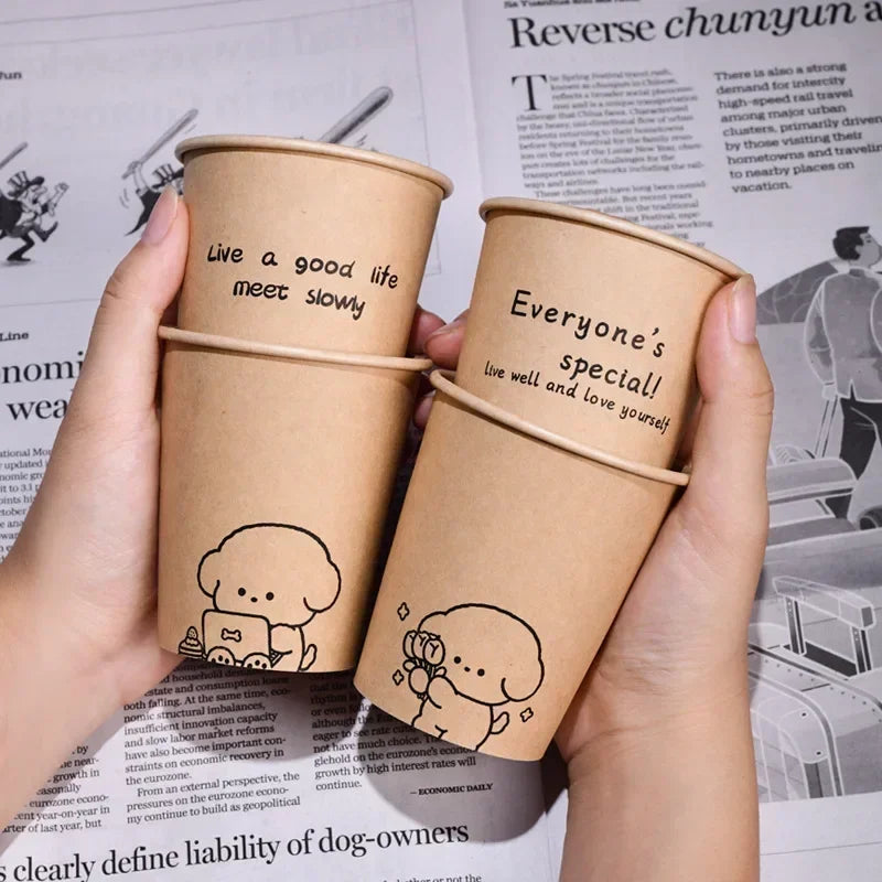 50-Pack 250ml Biodegradable Disposable Paper Cups – Coffee & Party Disposable Paper Cups Zpaxo A 50pcs