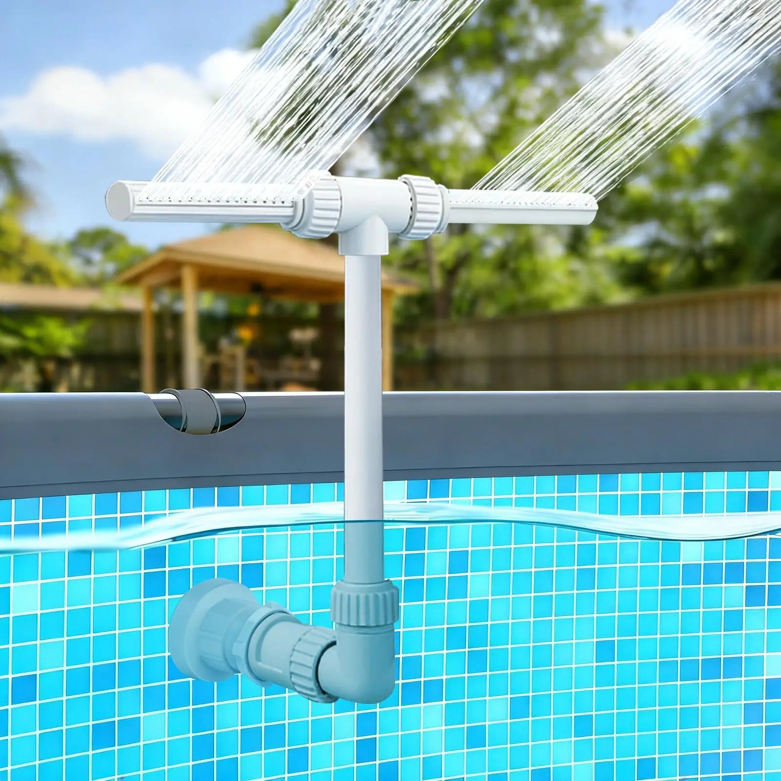 Pool Fountain Double Spray Waterfall Cooler Jet Durable Brass