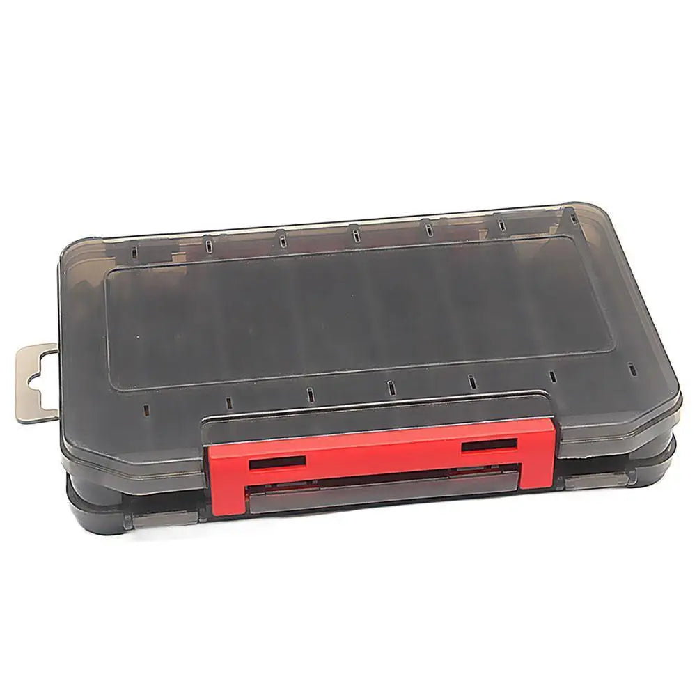 Double-Sided Fishing Tackle Box – 14 Compartments, 5 Colors Fishing Tackle Box Zpaxo Gray L