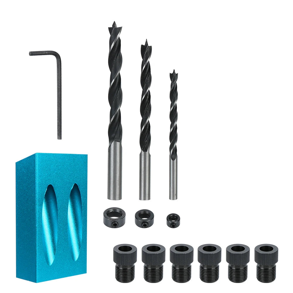 7 14 Hole Puncher Woodworking Drilling Guide Locator Drill Bit 15 Zpaxo 14PCS