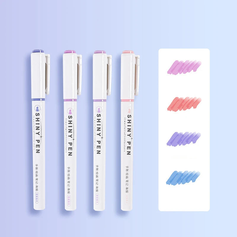 Glitter Shiny Pens Bling Sparkling Highlighter Marker Brush Drawing Zpaxo Purple Shiny Pen Set