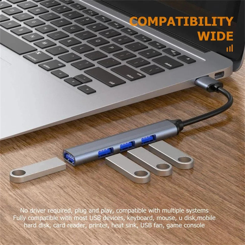 Aluminum Alloy Splitter Multi-function One Drag Four Hubs Hub Zpaxo